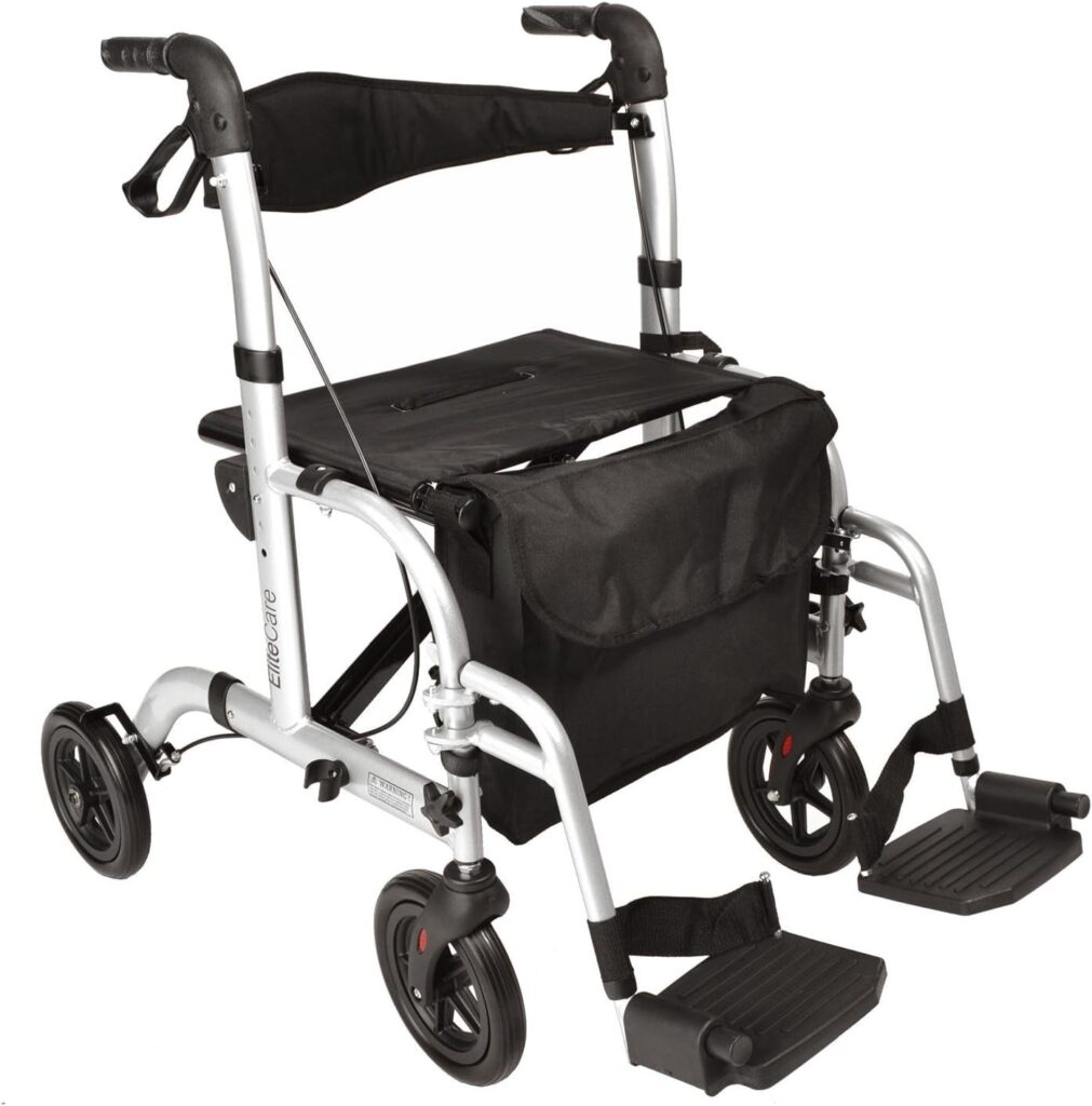 Hybrid Duo 2 in 1 Rollator Wheeled Walker Walking Frame/Folding Transfer Wheelchair