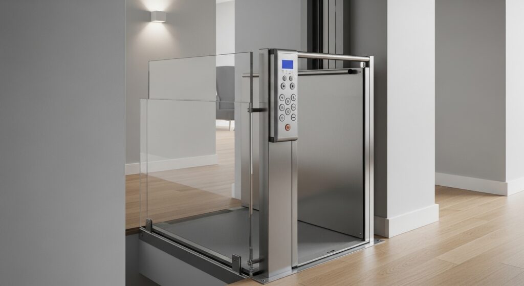 Residential through-floor lift installed in UK home