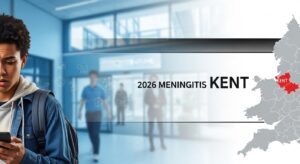 “Kent meningitis outbreak 2026 map showing affected areas around Canterbury and University of Kent”