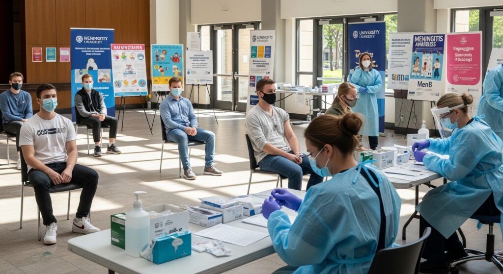 “Kent meningitis outbreak 2026 map showing affected areas around Canterbury and University of Kent”