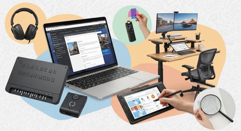 UK student using speech-to-text assistive technology in 2026
